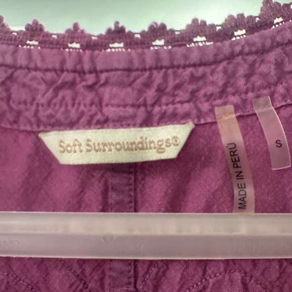 Soft Surroundings magenta button up top- size S - Picture 4 of 5